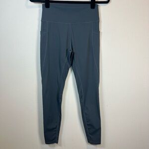 Three Nails Women's Athletic Leggings Gray Pull On Compression Faith Based Small